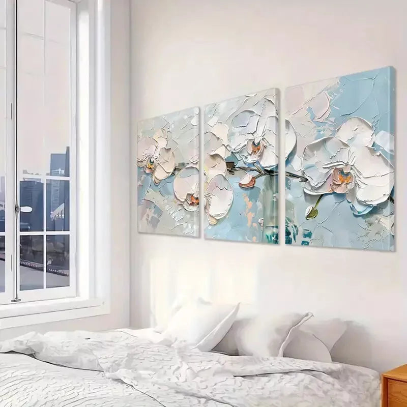 3pcs Abstract Flower Wall Art Decor Canvas Framed 40x60cm - High Quality Print 100% Australian Made Wall Canvas Ready to Hang