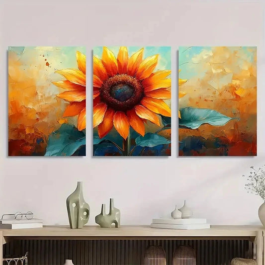 3pcs Vintage Watercolor Flowers Pictures Metal Print Ready to Hang Art