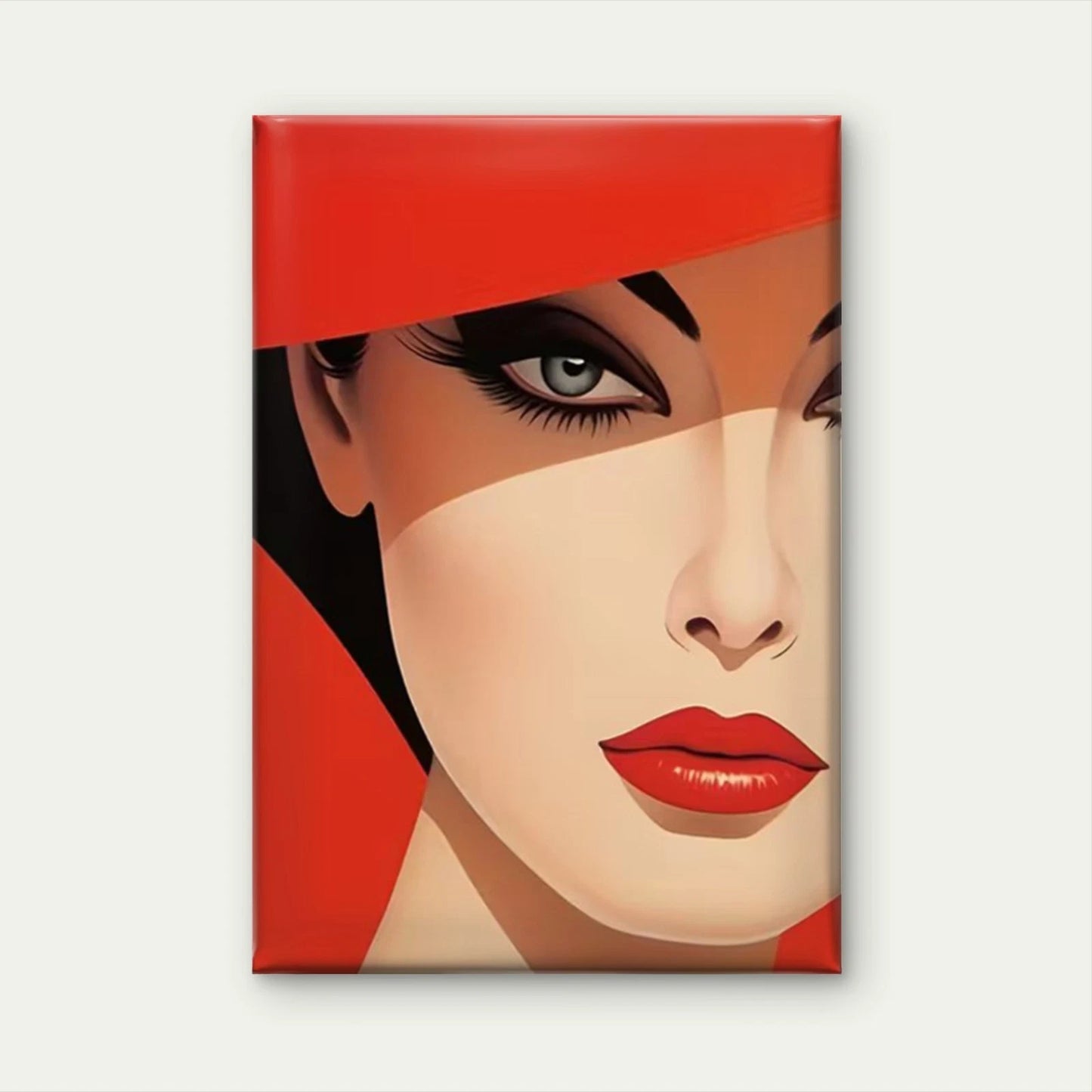 Abstract Red-Rimmed Alluring Eyes Design 60x90cm Portrait Home Decor Wall Print Art