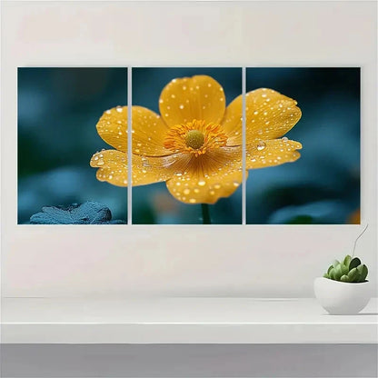 3pcs Buttercup Flower Gardener Nature Perfect Wall Art Set Canvas Framed 40x60cm - High Quality Print 100% Australian Made Wall Canvas Ready to Hang