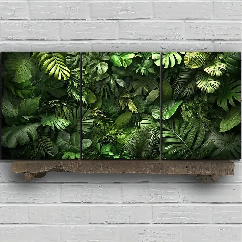 3pcs Green Plants Under The Sunshine Nature Metal Print Ready to Hang Art