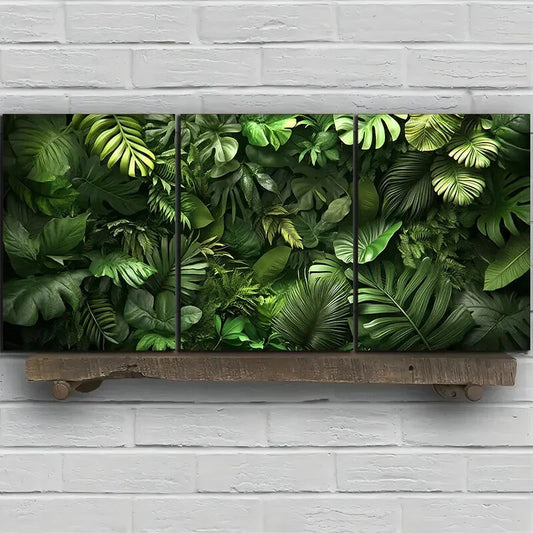 3pcs Green Plants Under The Sunshine Nature Metal Print Ready to Hang Art