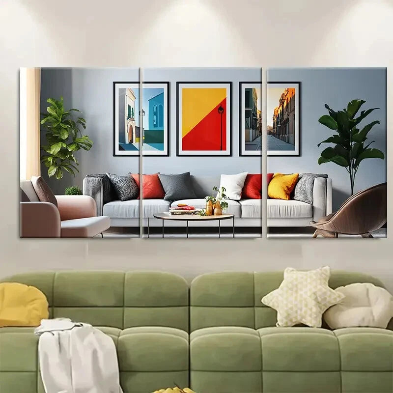 3pcs Palermo Travel Print Italy Vibrant Street Metal Print Ready to Hang Art