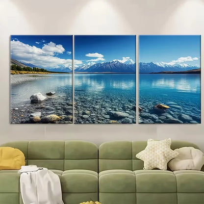 3pcs Lake Tekapo Travel Metal Print Ready to Hang Art
