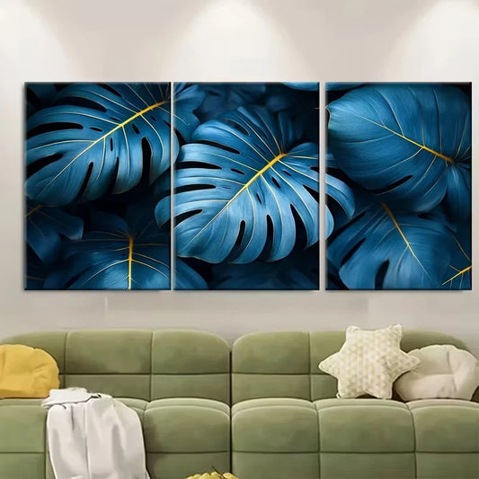 3pcs Abstract Palm Leaf Nature Photography Metal Print Ready to Hang Art