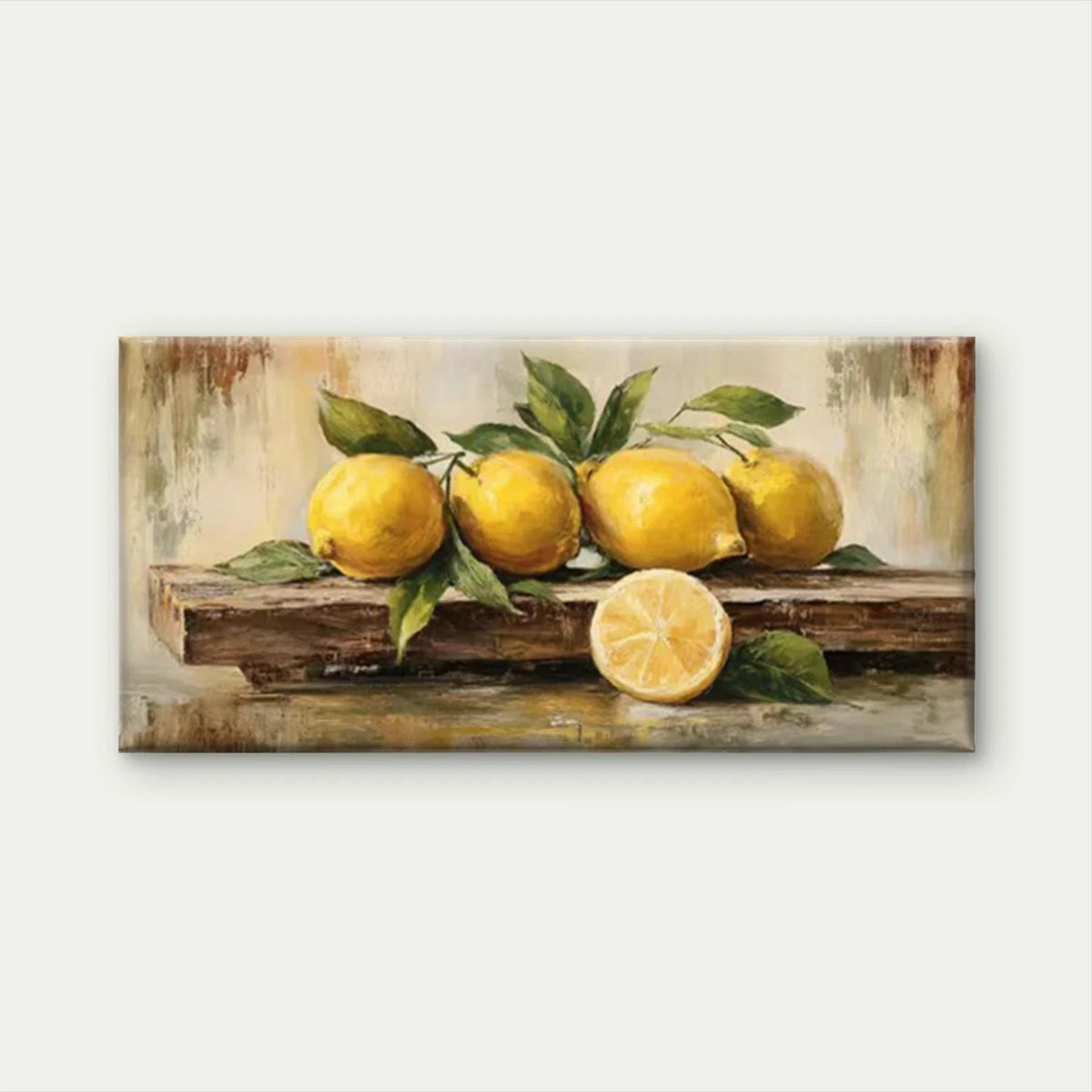 Lemon & Citrus Fruit Wall Art Canvas Office Home Room Framed 120x60cm