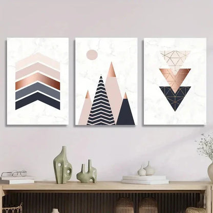 3pcs Abstract Geometric Wall Art Set Canvas Unframed - High Quality Print 100% Australian Made Wall Canvas