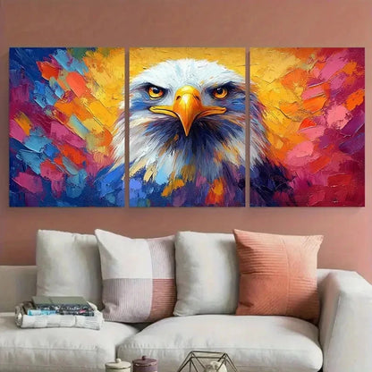 3pcs Rainbow Brush Strokes Stunning Multicolour Metal Print Ready to Hang Art