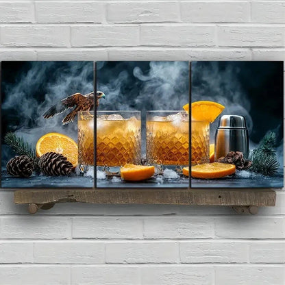 3pcs Pinecone and Orange Juice Wall Art Set Canvas Framed 50x70cm – High Quality Print 100% Australian Made Wall Canvas Ready to Hang - Bella Home Decor