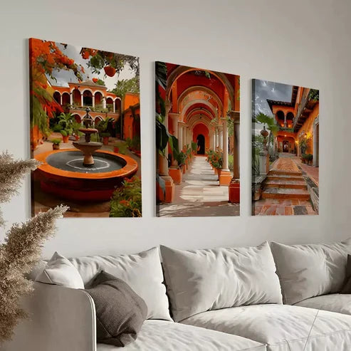 3pcs Painting of Three Mexican Wall Art Set Canvas Unframed - High Quality Print 100% Australian Made Wall Canvas