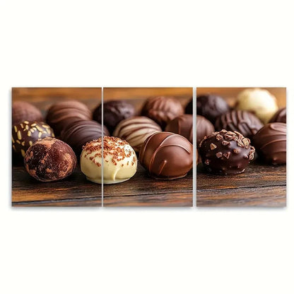 3pcs Candies and Truffles Photography Metal Print Ready to Hang Art