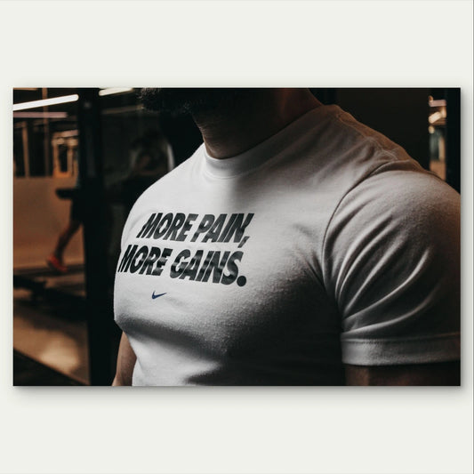 Inspirational Fitness Quote On Shirt 5mm Plastic 5mm Plastic Poster Ready to Hang 90x60cm