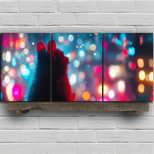 3pcs Beautiful Hamster Colourful Metal Print Ready to Hang Art