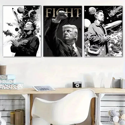 3pcs Trendy Celebrities Black And White Art Set Canvas Framed 50x70cm -  High Quality Print 100% Australian Made Wall Canvas Ready to Hang