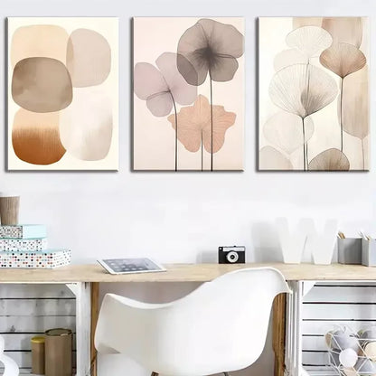 3pcs Beautiful Floral Leaf  Wall Art Set Canvas Framed 50x70cm - High Quality Print 100% Australian Made Wall Canvas Ready to Hang - Bella Home Decor