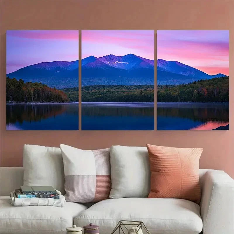 3pcs New Hampshire Mount Washington Travel Wall Art Set Canvas Framed 40x60cm - High Quality Print 100% Australian Made Wall Canvas Ready to Hang