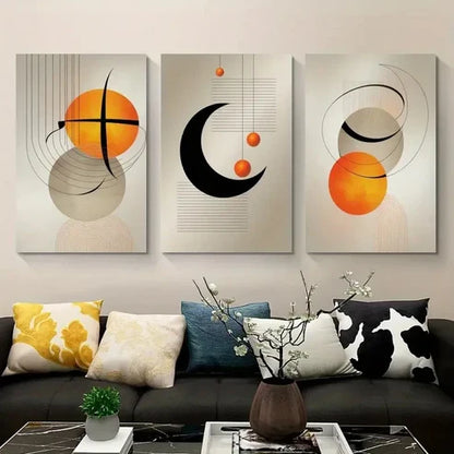 3pcs Abstract Geometric Spheres & Circles Wall Art Canvas Unframed – High Quality Print 100% Australian Made Wall Canvas