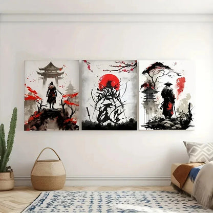 3pcs Japanese Anime Wall Paintings Metal Print Ready to Hang Art