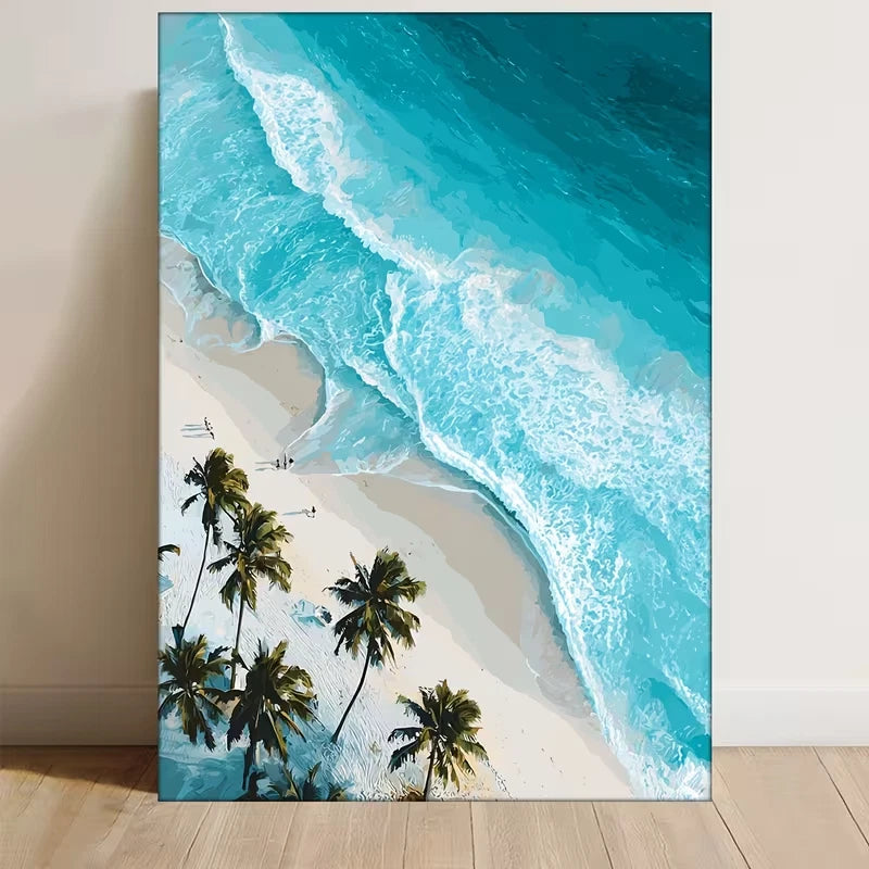 Ocean & White Sand Beach Seascape Metal Print Ready to Hang