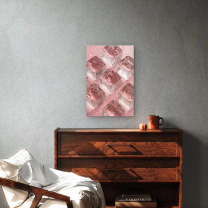 Pink Ice Cubes Metal Print Ready to Hang