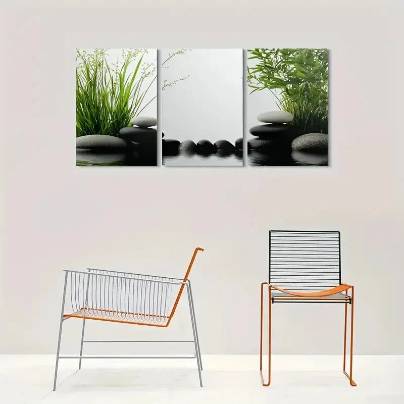 3pcs Peaceful Zen Garden Nature Metal Print Ready to Hang Art