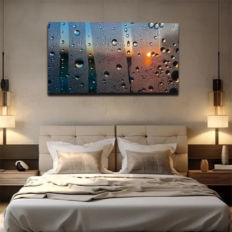 Water Spray On The Glass Wall Art Canvas Office Home Room Framed 120x60cm