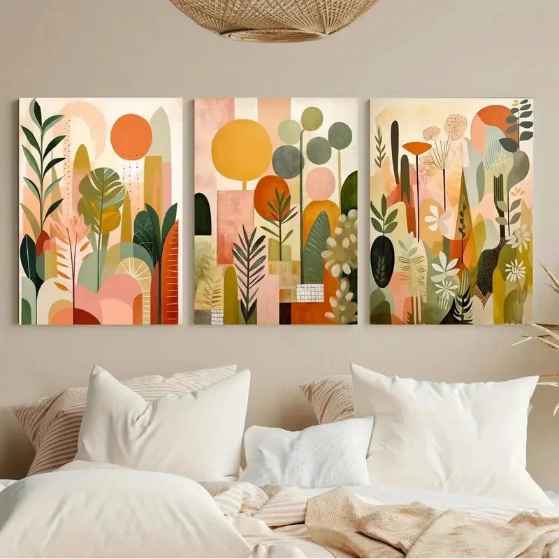 3pcs Colorful Tropical Jungle Art Prints Metal Print Ready to Hang Art