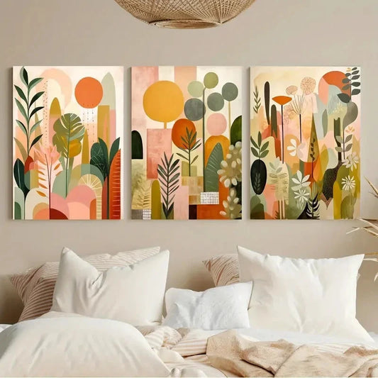 3pcs Colorful Tropical Jungle Art Prints Metal Print Ready to Hang Art