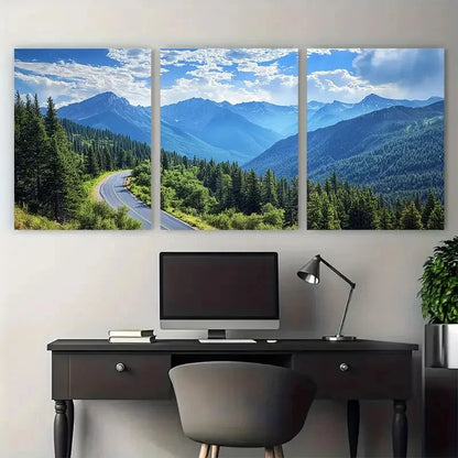 3pcs Trail Ridge Road Vibrant Colorado Forest Metal Print Ready to Hang Art