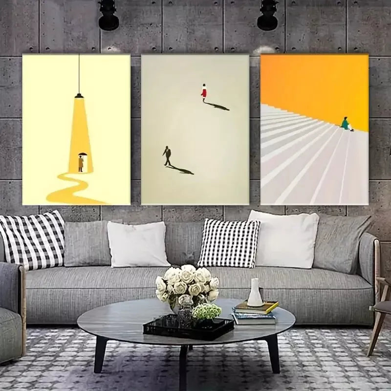 3pcs Abstract & Figurative Canvas Framed 40x60cm - High Quality Print 100% Australian Made Wall Canvas Ready to Hang