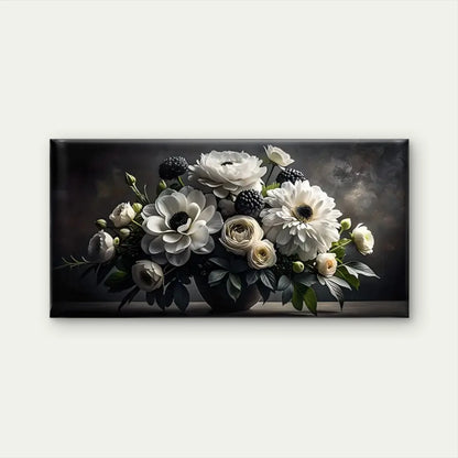 Elegant Vase White Flowers Wall Art Canvas Office Home Room Framed 120x60cm
