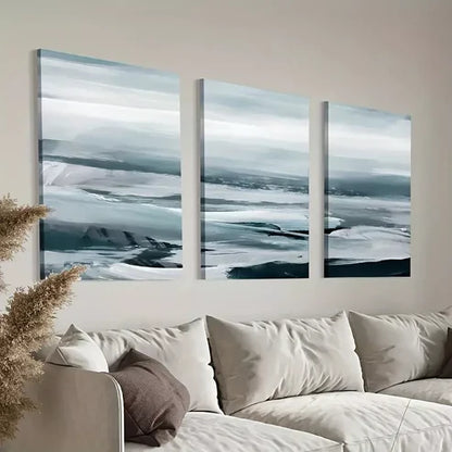 3pcs Flowers With Grass Mountain & Sea Canvas Framed 60x90cm - High Quality Print 100% Australian Made Wall Canvas Ready to Hang