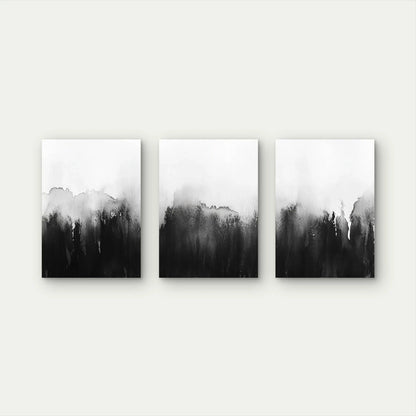 3pcs Minimalist Black White Watercolor Abstract Wall Art Set Canvas Framed 60x90cm - High Quality Print 100% Australian Made Wall Canvas Ready to Hang