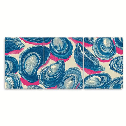 3pcs Shells Print, Abstract Coastal Art Metal Print Ready to Hang Art