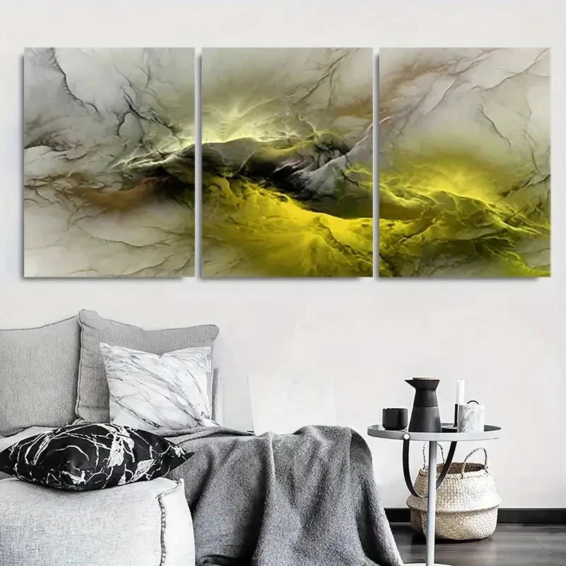 3pcs Abstract Vibrant Butterfly Lady Metal Print Ready to Hang Art