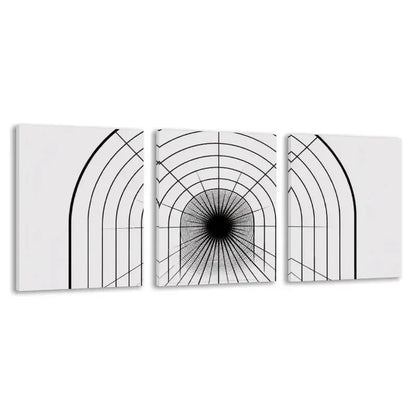 3pcs Black & White Abstract Geometric Design Wall Art Set Canvas Framed 50x70cm - High Quality Print 100% Australian Made Wall Canvas Ready to Hang