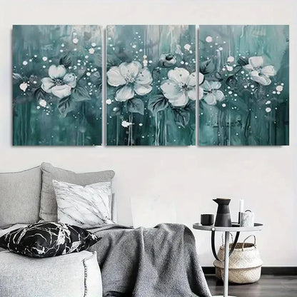 3pcs White Flowers & Butterflies Wall Art Set Canvas Framed 60x90cm - High Quality Print 100% Australian Made Wall Canvas Ready to Hang