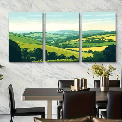 3pcs Somerset Devon National Park Landscape Metal Print Ready to Hang Art