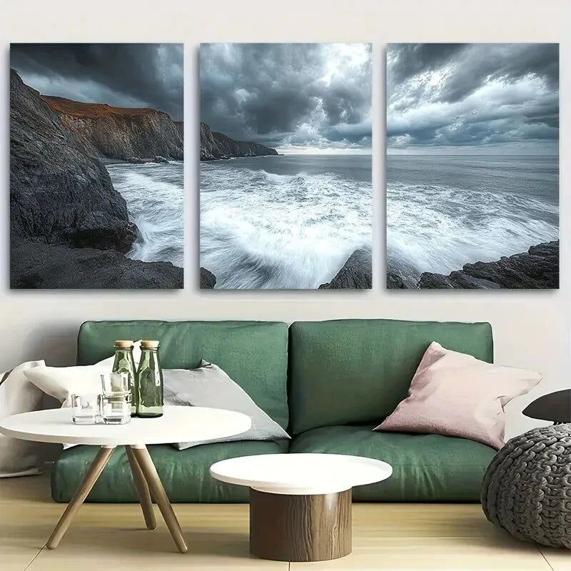 3pcs Rugged Coastline of Big Sur Metal Print Ready to Hang Art