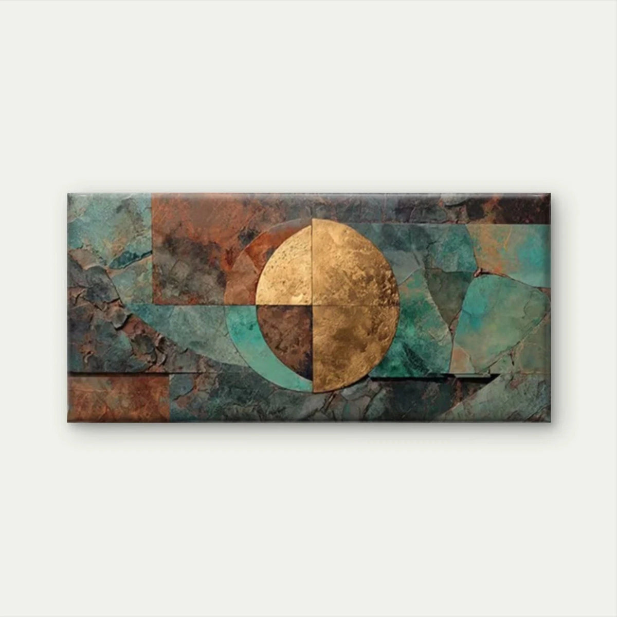 Abstract with Metallic Tones Wall Art Canvas Office Home Room Framed 120x60cm