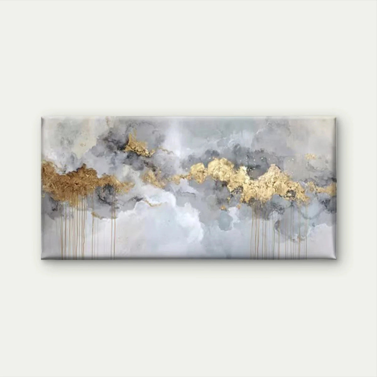 Abstract with Golden Foil AccentWall Art Canvas Office Home Room Framed 120x60cm