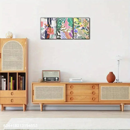 3pcs Leaves Colorful Leaves Decoration Poster Metal Print Ready to Hang Art