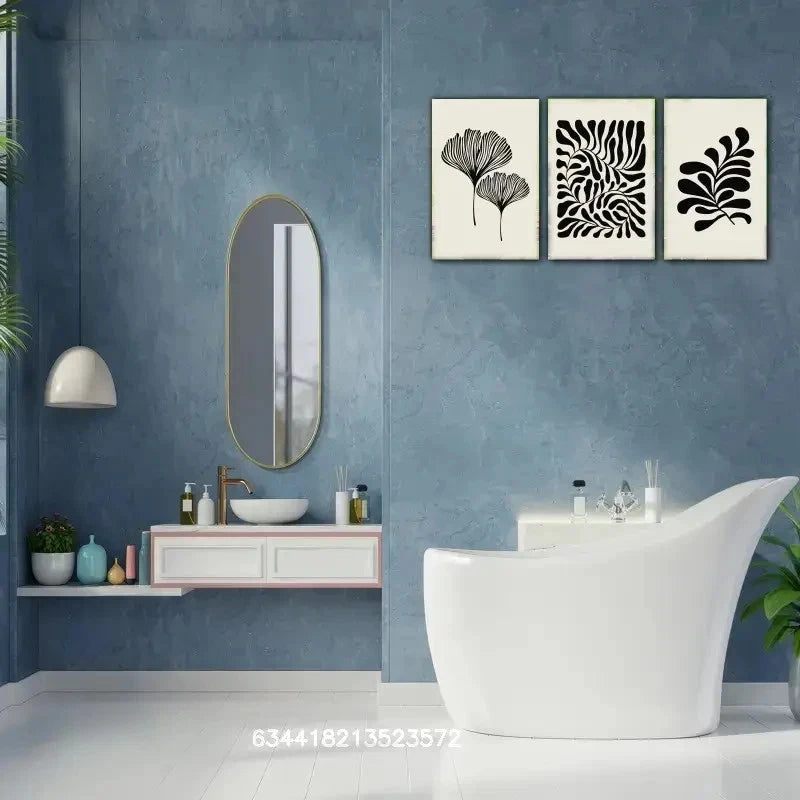 3pcs Black and white art Decor Print Metal Print Ready to Hang Art