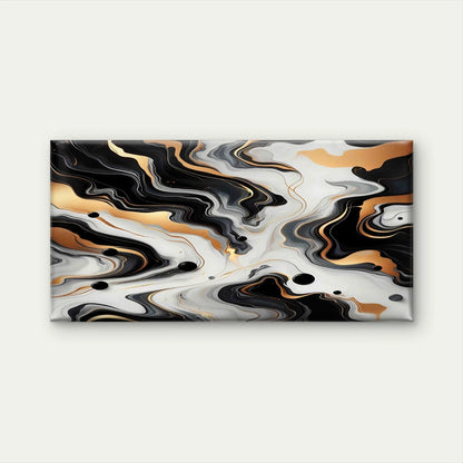 Abstract Black White Gold Swirl Wall Art Canvas Office Home Room Framed 120x60cm