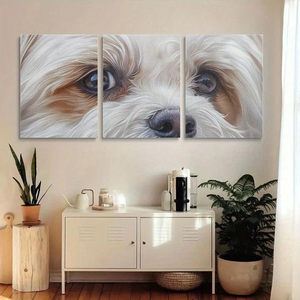 3pcs Vibrant Colors Rustic Style Dog Metal Print Ready to Hang Art