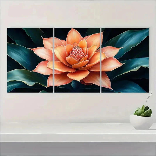 3pcs Bromeliad Bromeliaceous Tropical Perfect Wall Art Set Canvas Framed 40x60cm - High Quality Print 100% Australian Made Wall Canvas Ready to Hang