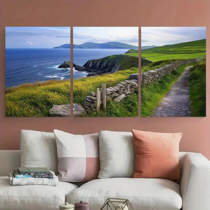 3pcs Dingle Peninsula with Irish Enchanting Views Metal Print Ready to Hang Art