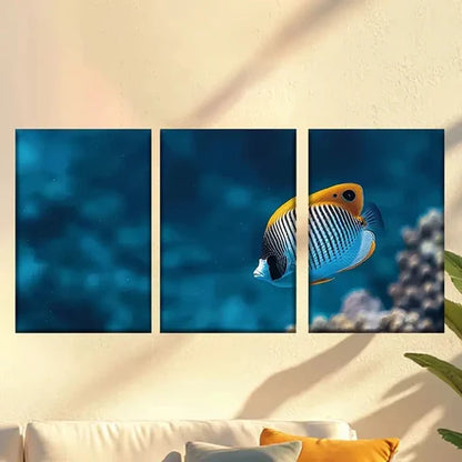 3pcs Cute Tropical Fish Wall Art Set Canvas Unframed – High Quality Print 100% Australian Made Wall Canvas
