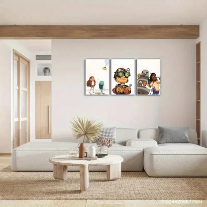 3pcs Robot Prints in Modern Art Style Decorative Metal Print Ready to Hang Art