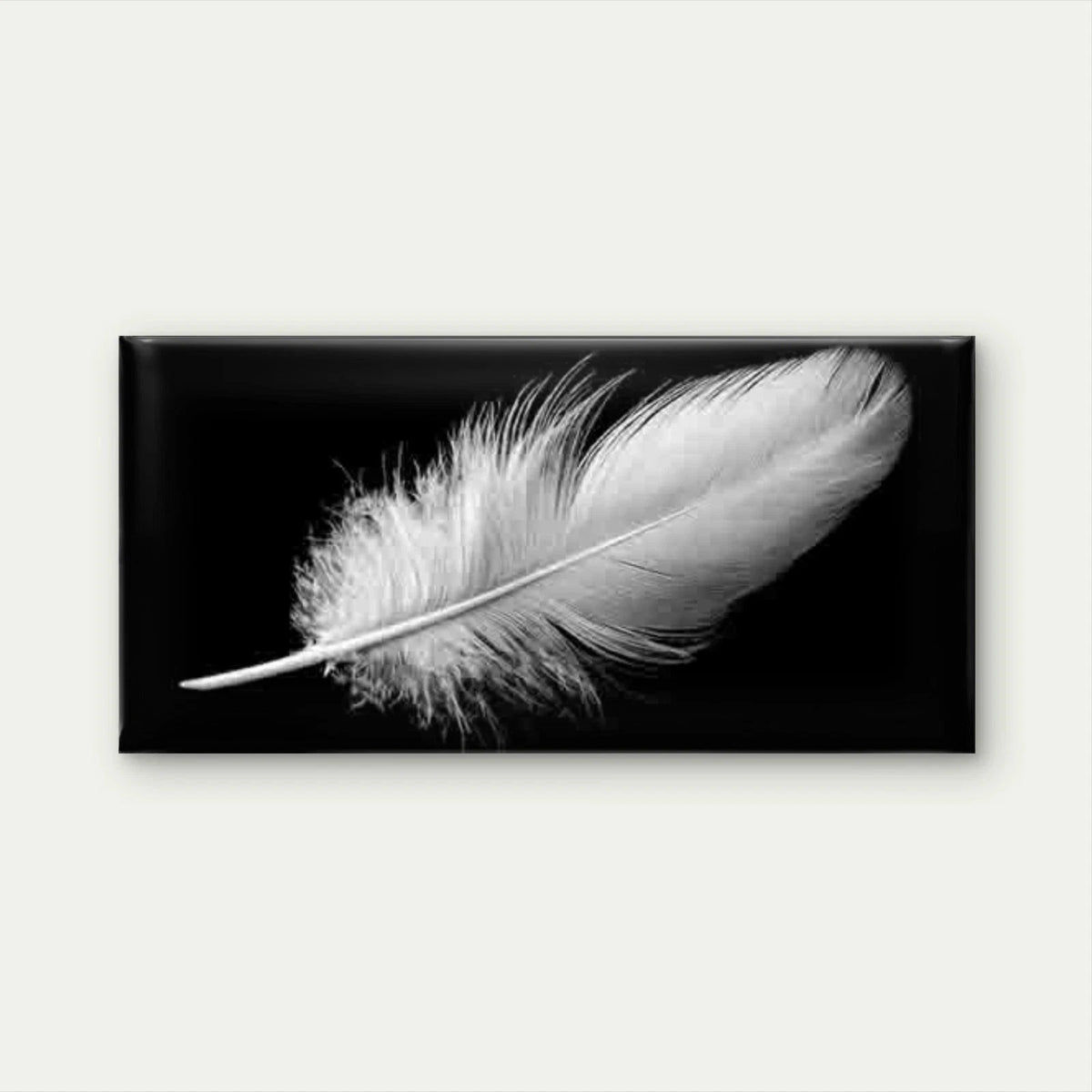 Elegant White Feather Wall Art Canvas Office Home Room Framed 120x60cm